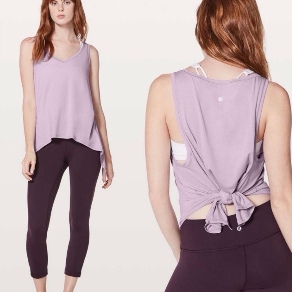 Lululemon Heathered Lilac Quartz Purple Watch Me Flip Tank Top - Picture 2 of 6